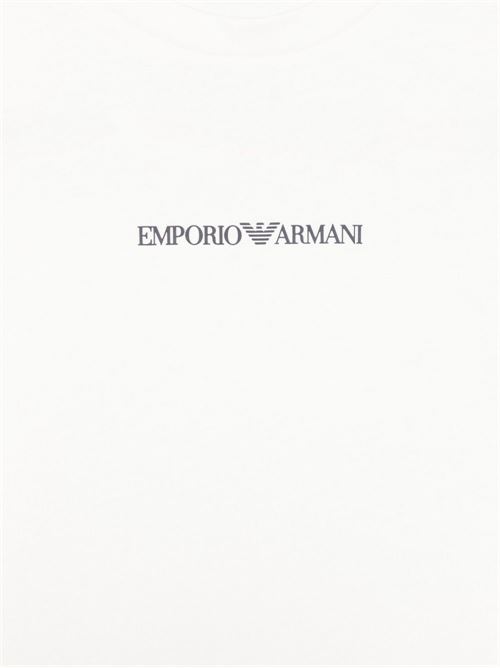 T-shirt bambino Emporio Armani bianca con logo EMPORIO ARMANI KIDS | EB000421AF15013M0135